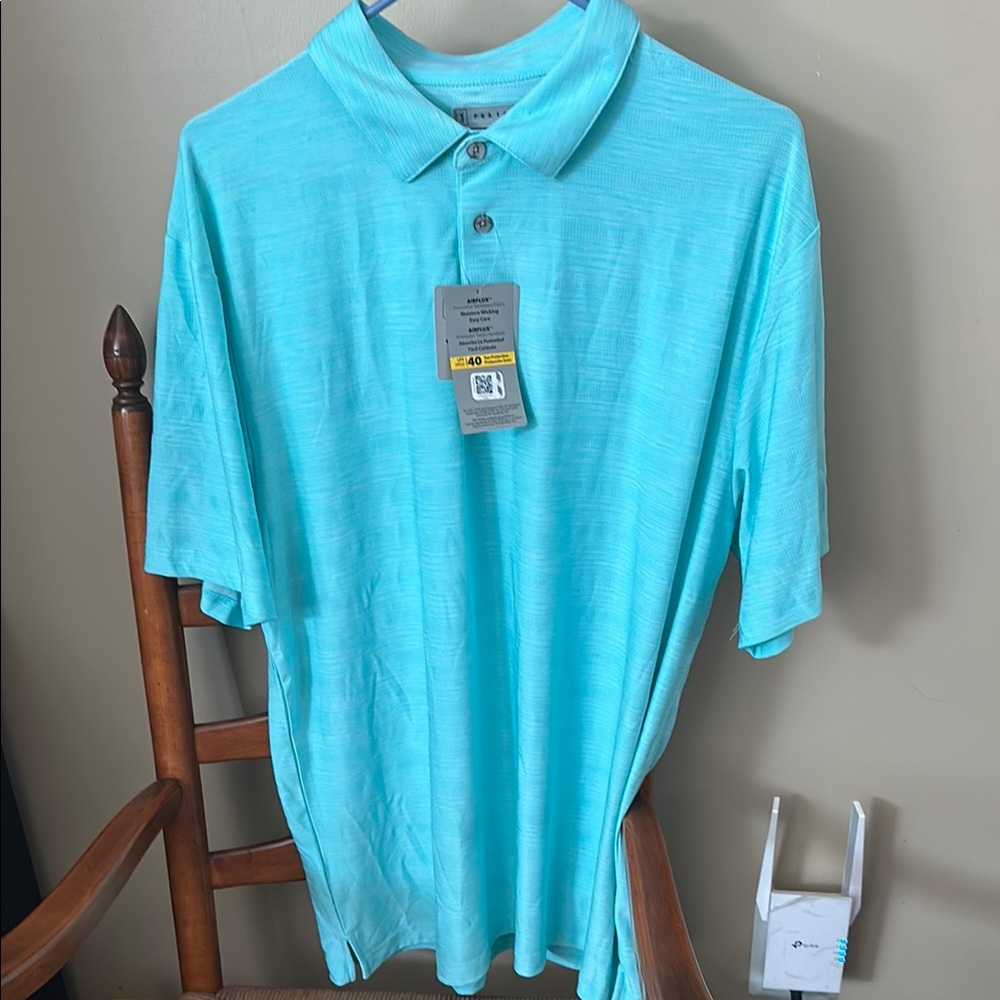 PGA Tour Blue Polo Soft Knit Short-Sleeved Shirt